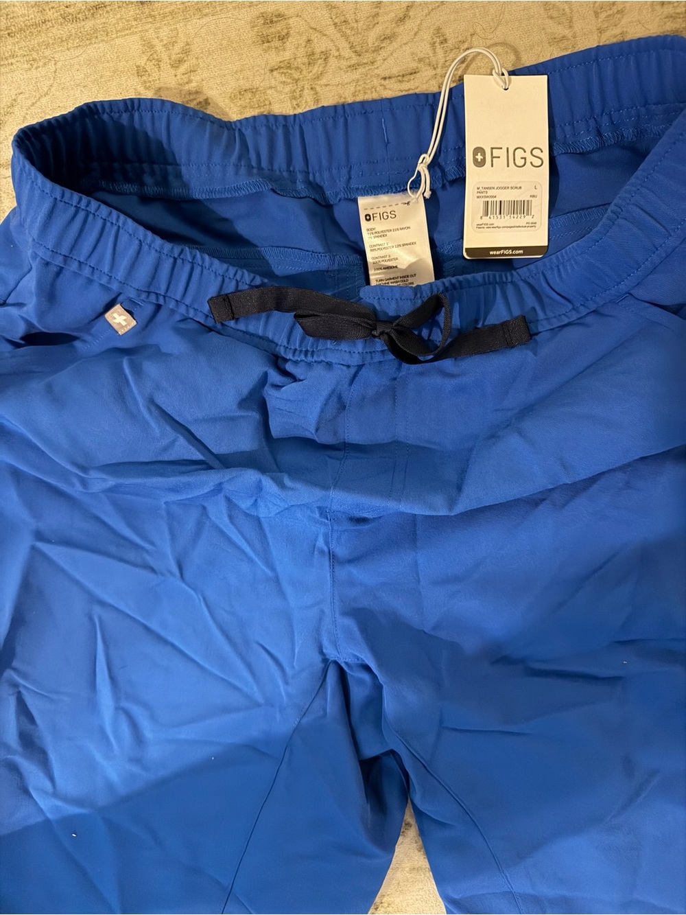 Figs Bright Royal Blue Scrub Pants with Drawstring Waist